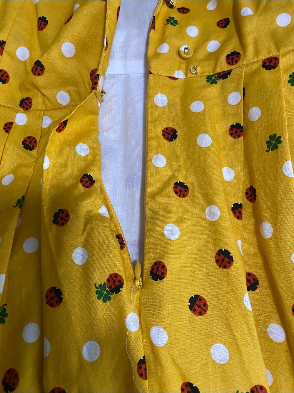 New ModCloth Yellow ladybug Sleeveless Shirt Dress - Picture 7 of 9